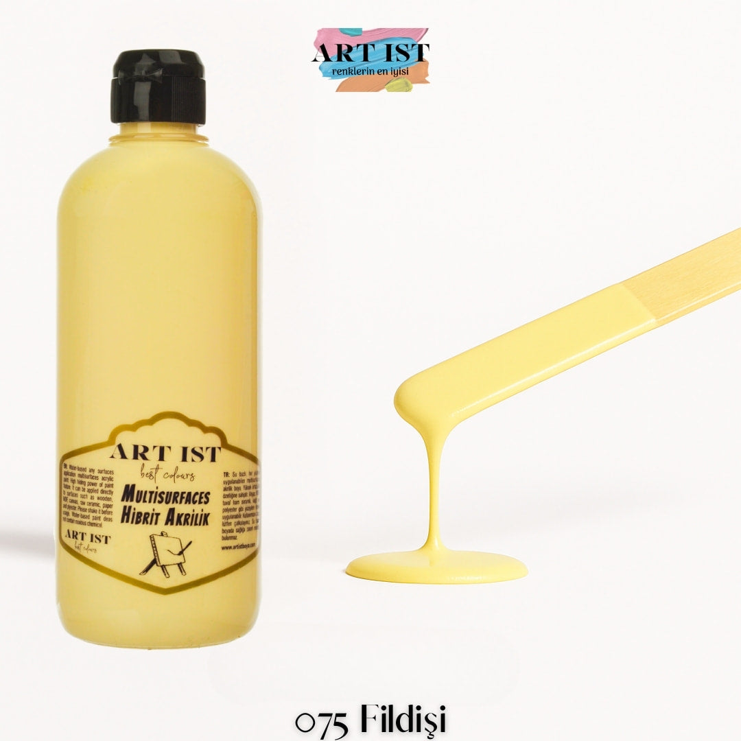 ART IST Multisurfaces Hibrit Akrilik Boya 500ml – 075 Fildisi
