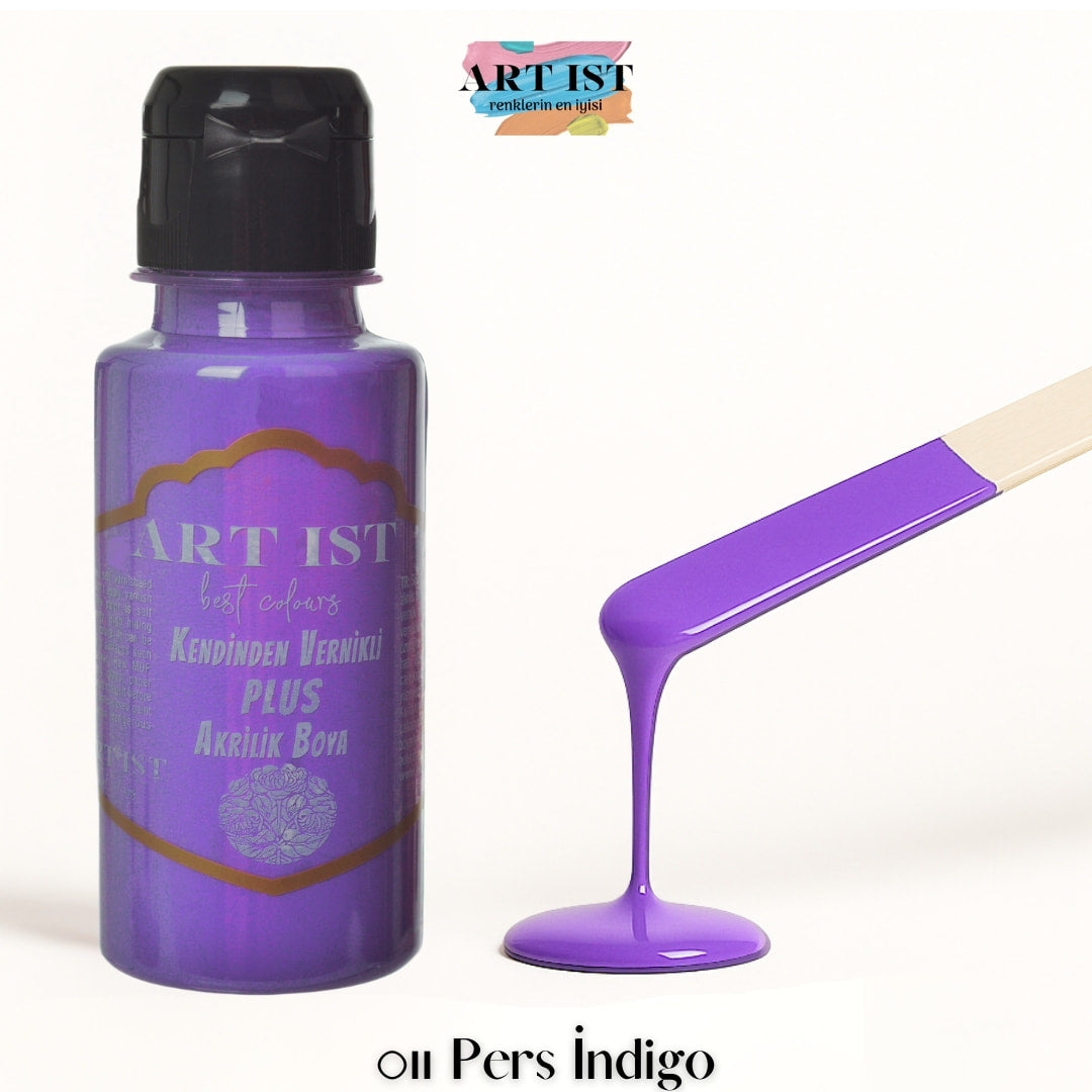 Kendinden Vernikli PLUS Vernikli Akrilik Boya 100ml – 011 Pers Indigo