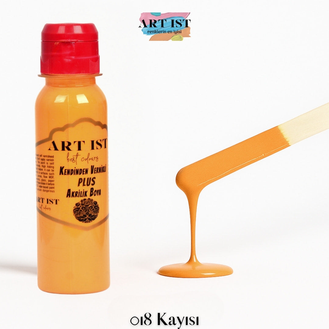 Kendinden Vernikli PLUS Vernikli Akrilik Boya 100ml – 018 Kayisi
