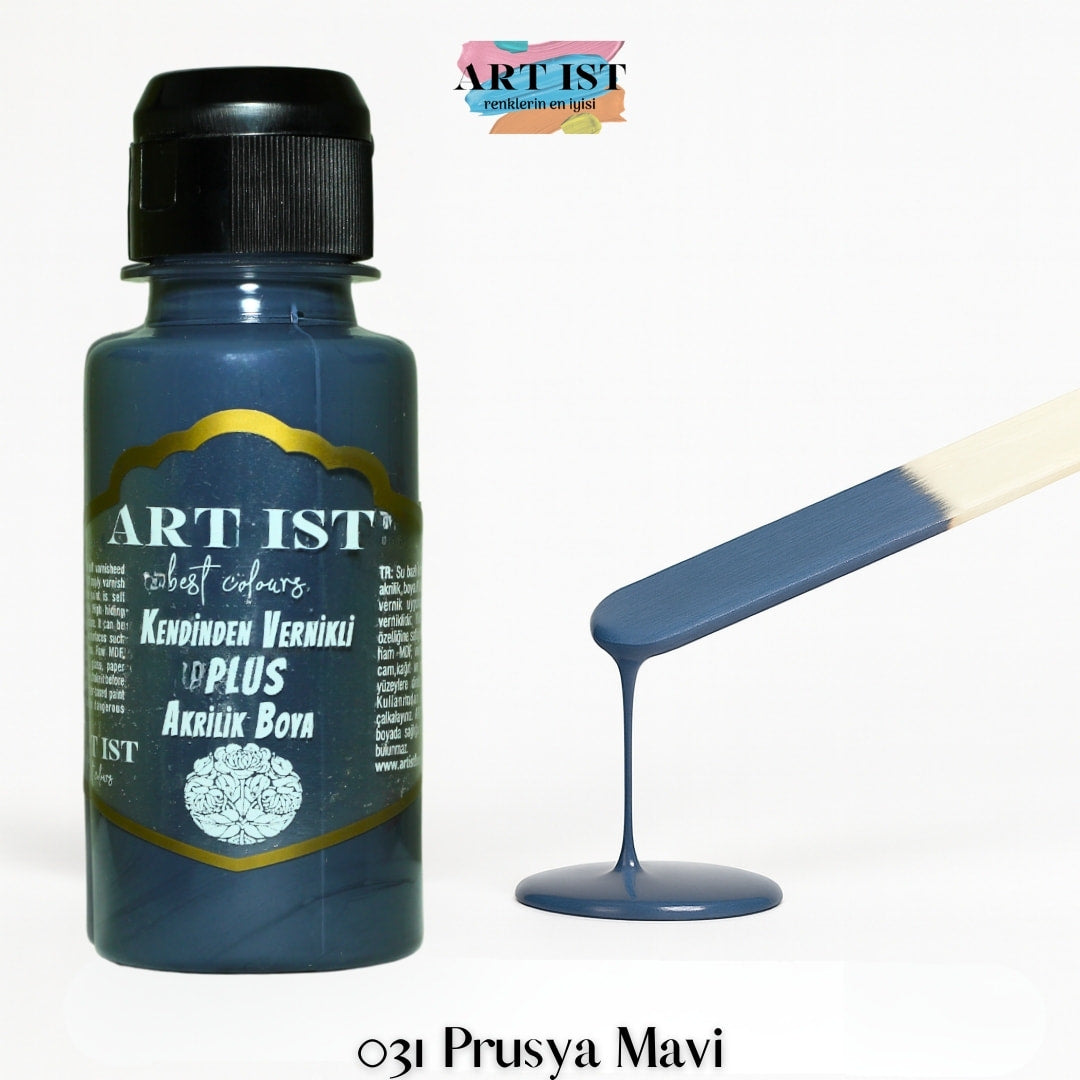 Kendinden Vernikli PLUS Vernikli Akrilik Boya 100ml – 031 Prusya Mavi