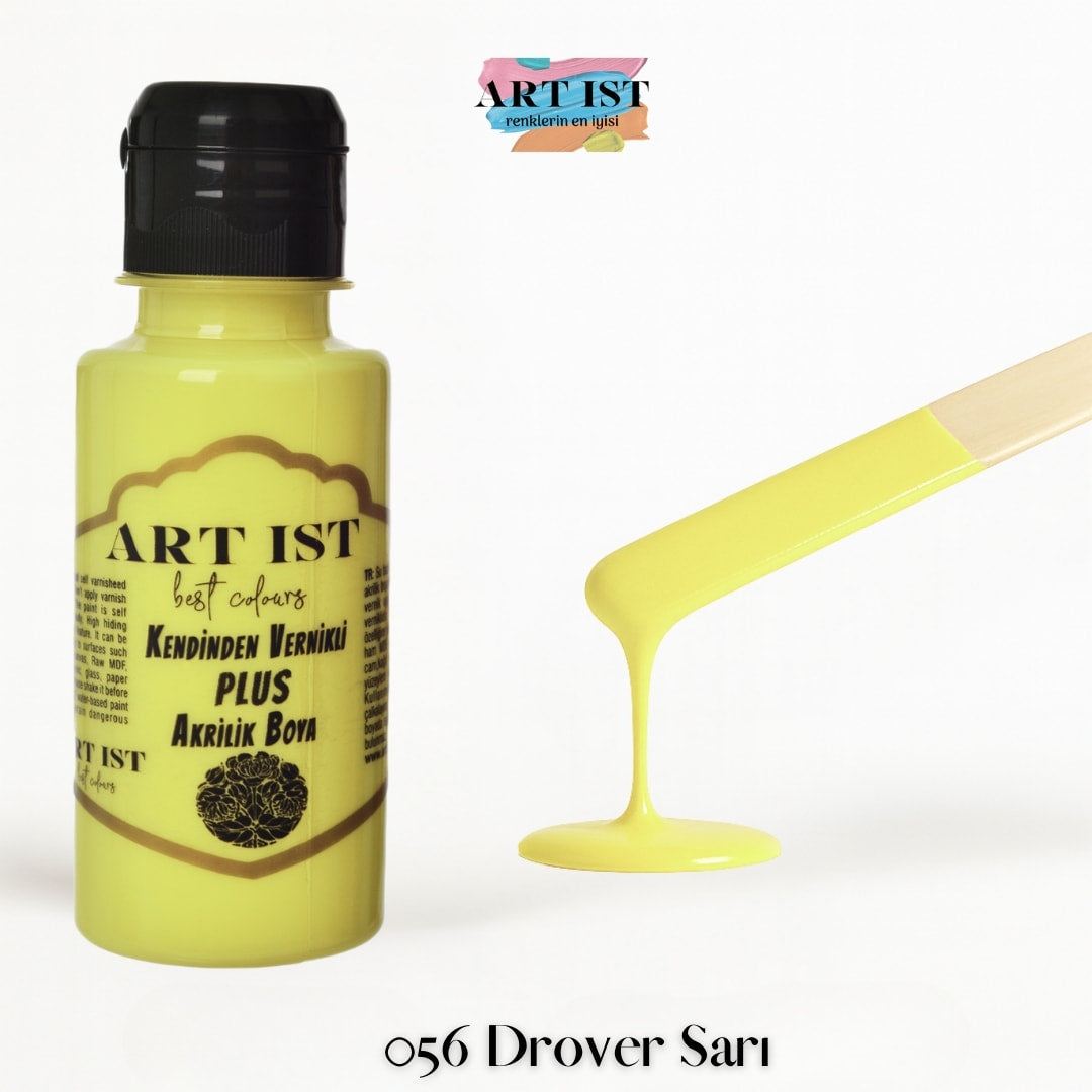 Kendinden Vernikli PLUS Vernikli Akrilik Boya 100ml – 056 Drover Sari