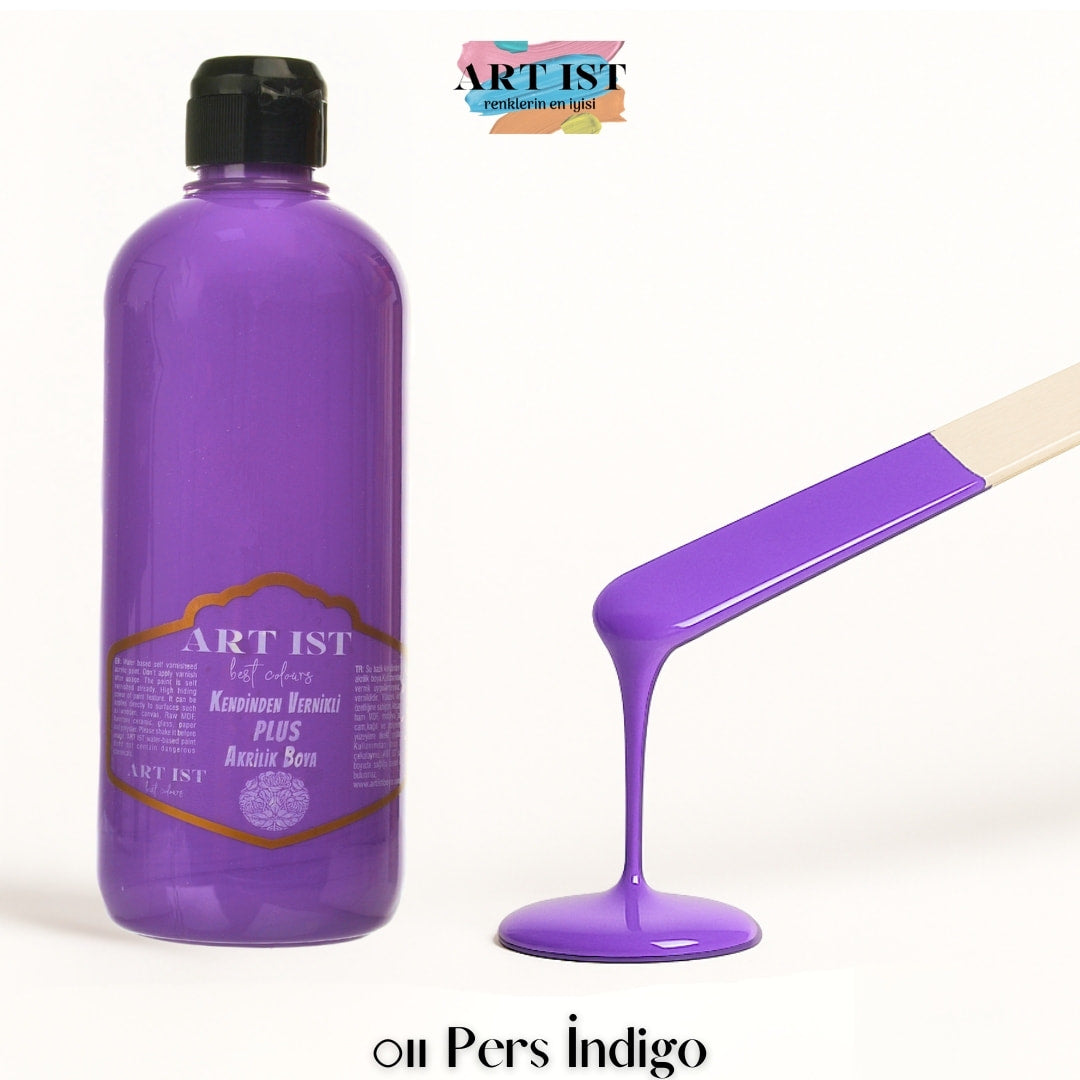 Kendinden Vernikli PLUS Vernikli Akrilik Boya 500ml – 011 Pers Indigo