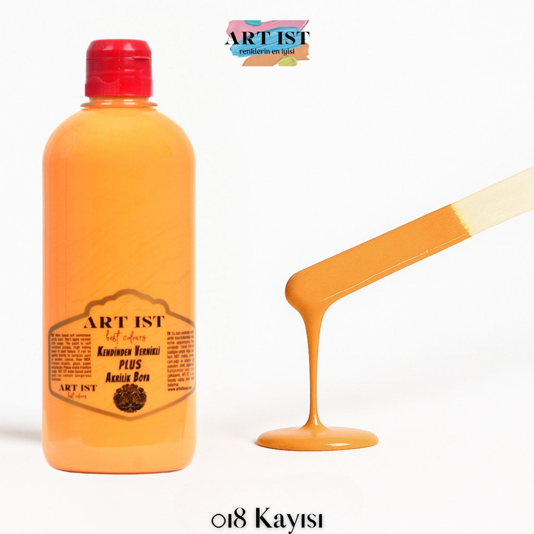 Kendinden Vernikli PLUS Vernikli Akrilik Boya 500ml – 018 Kayisi